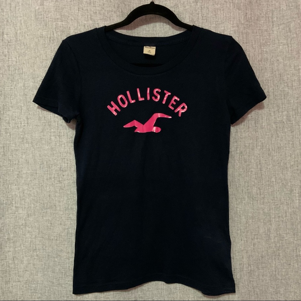 Hollister Navy Blue Logo Top